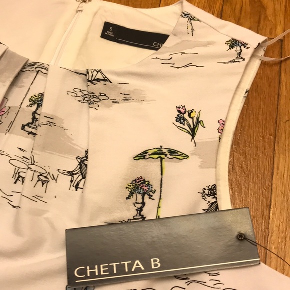 Chetta b dress 👗 cotton sleeveless ivory/lilypad - Picture 8 of 8